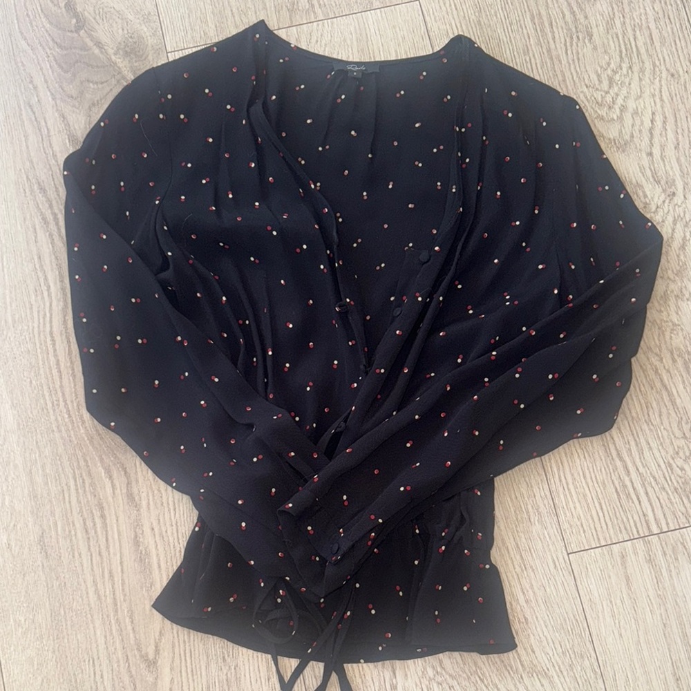 RAILS Black Polka Dot Women's Top
